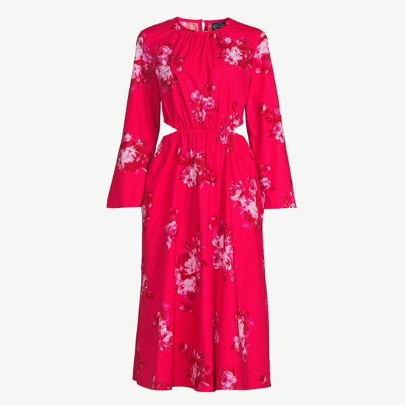 🆕 Side Cut Out Midi Dress with Long Sleeves (Size XS/0-2) - Picture 4 of 4